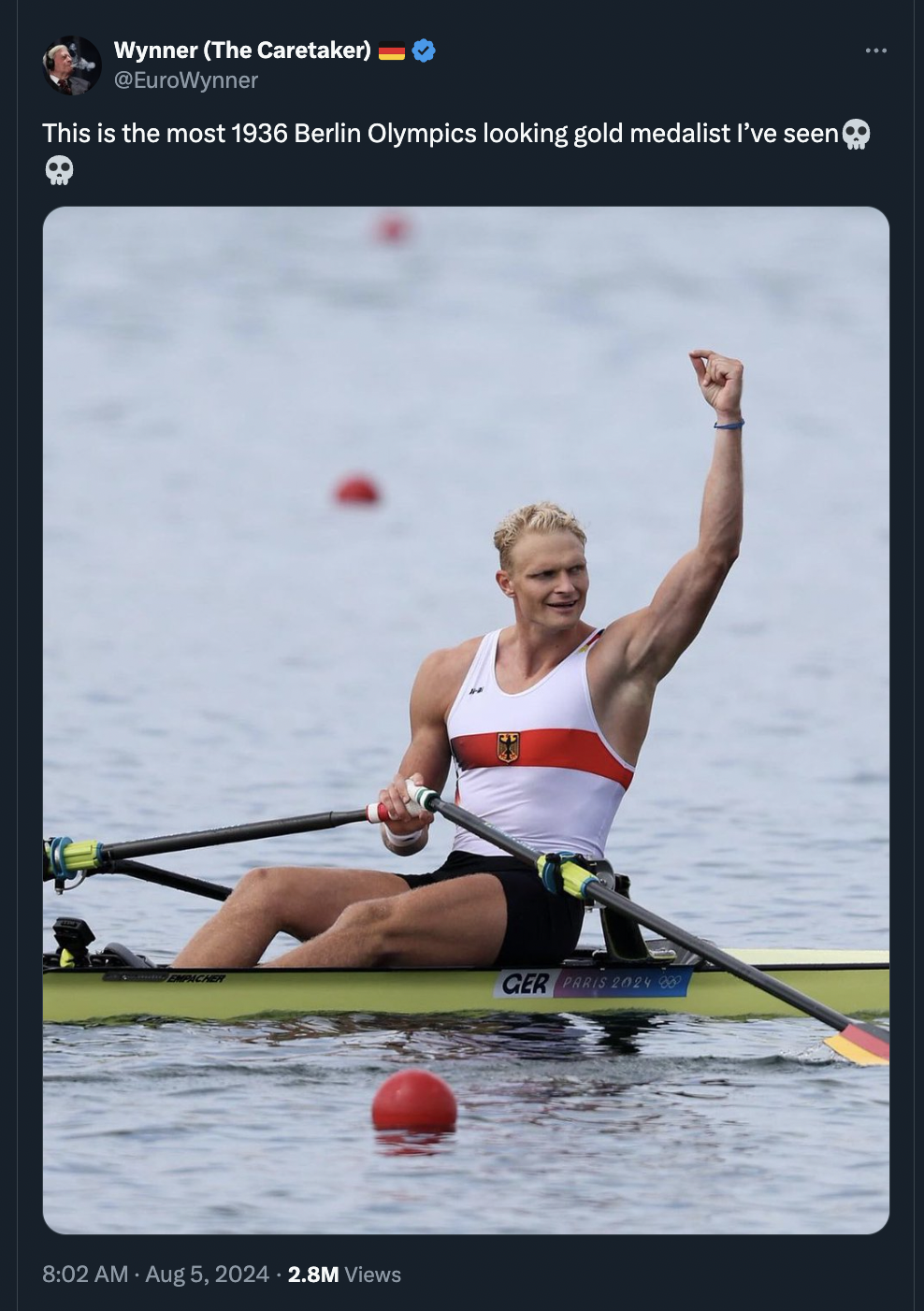 Oliver Zeidler - Wynner The Caretaker > This is the most 1936 Berlin Olympics looking gold medalist I've seen 2.8M Views Ger